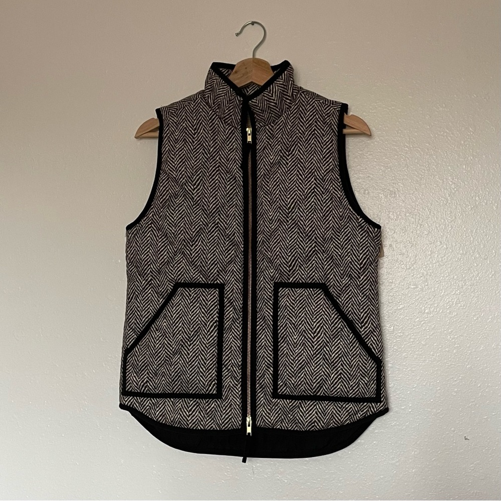 J. Crew Herringbone Puffer Vest